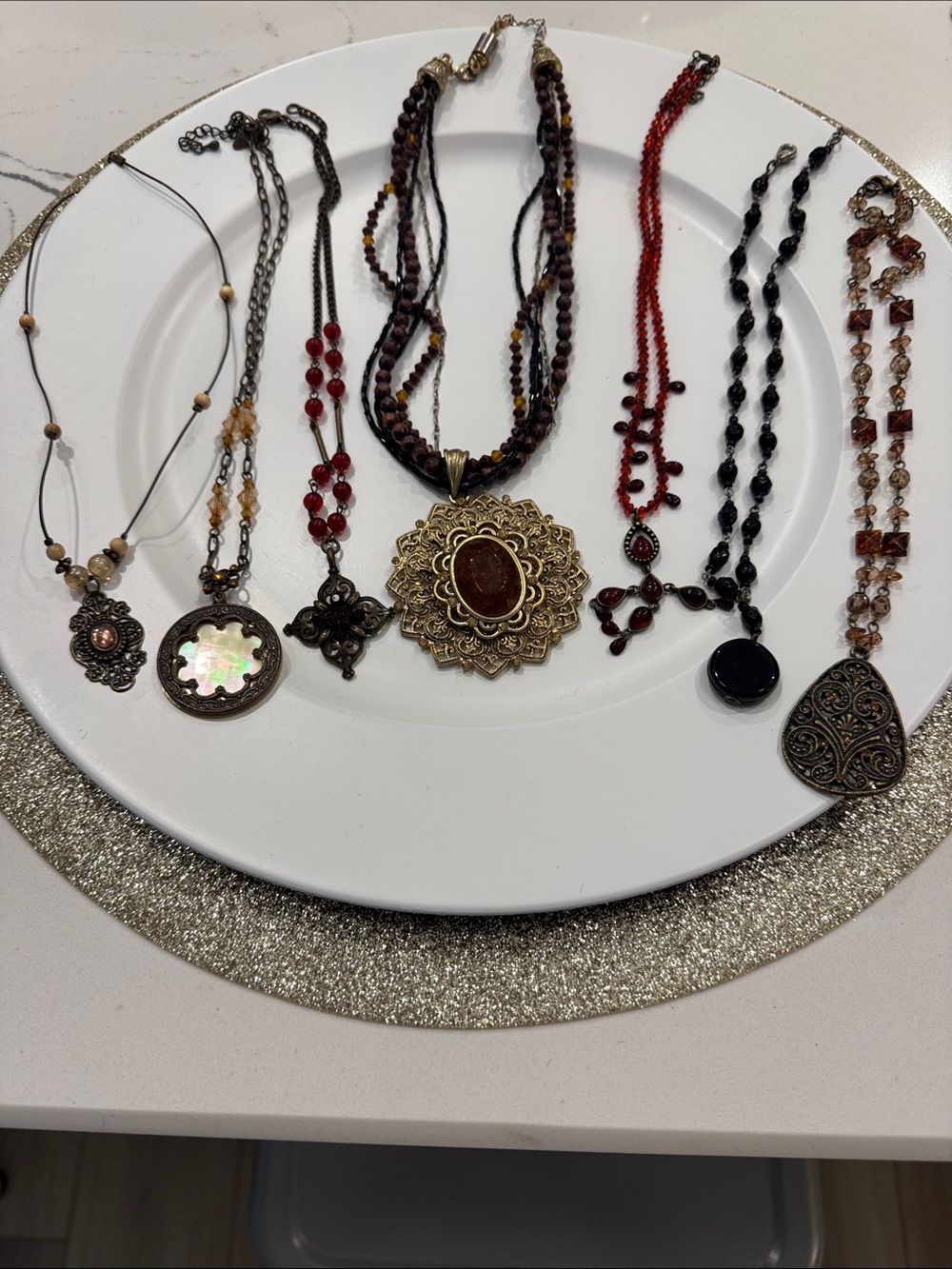 Lot of Boho Multi strand Necklaces